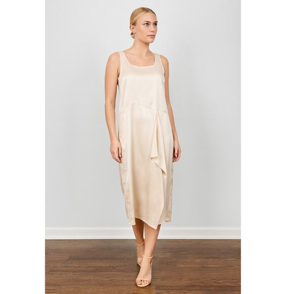 Zero + Maria Cornejo Iro Pink Silk Draped Midi Dress NEW 0 - Picture 1 of 8